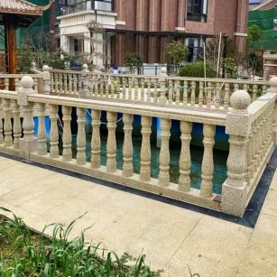 来宾黄金麻花岗岩石材栏杆，扶手，将军柱，花瓶柱