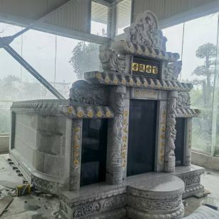 来宾 芝麻白墓碑效果展示图