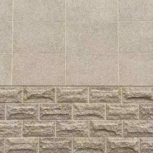 来宾 黄金麻自然面蘑菇石配荔枝面干挂