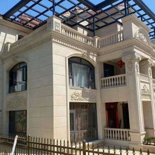 来宾 黄金麻花岗岩荔枝面别墅外墙干挂