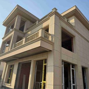 来宾 黄金麻花岗岩石材荔枝面外墙干挂效果展示