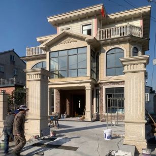 来宾 黄金麻花岗岩荔枝面别墅外墙干挂私家专属