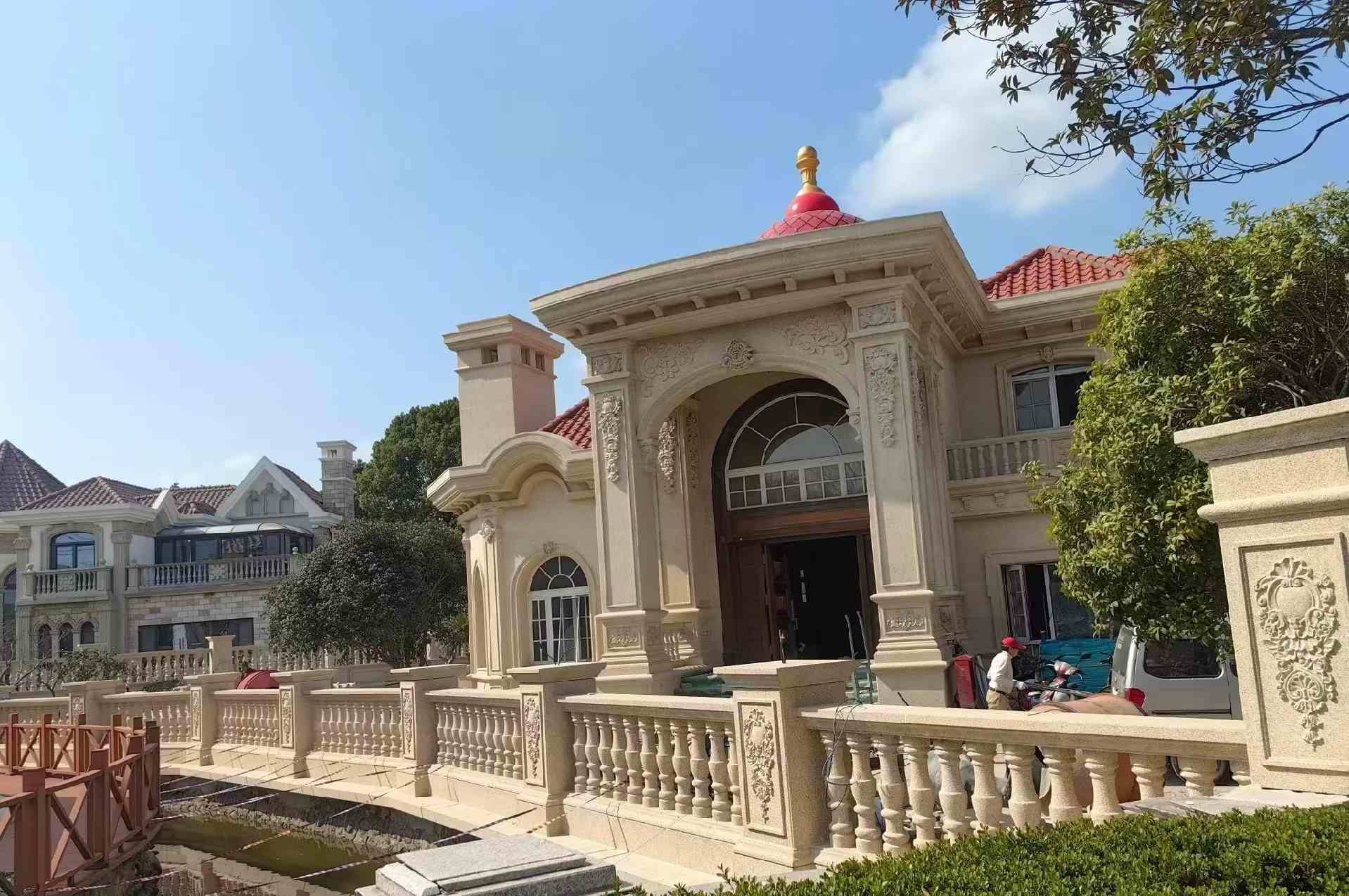 来宾 黄金麻花岗岩欧式别墅